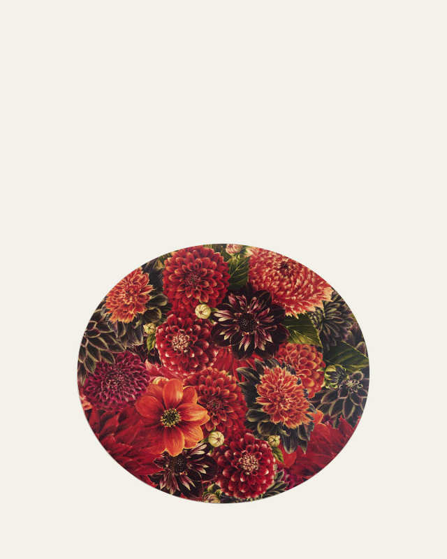 Dahlia Bouquet Cork-Backed Placemat, 13.4" Round